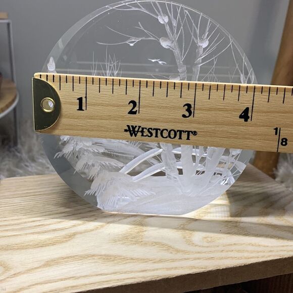 Vintage 1999 Lucite Outdoor Scene Reverse Carved Sculpture by Frank Albrecht FRA - Picture 13 of 17